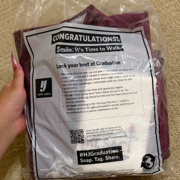 Mt. Sac Herff Jones Graduation Cap and Gown in Maroon - Picture 2 of 5